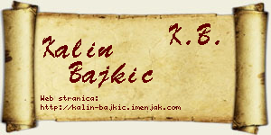 Kalin Bajkić vizit kartica